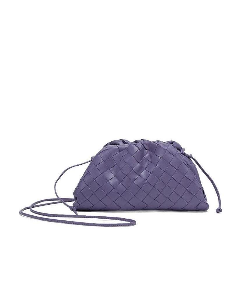 Bottega Veneta The Mini Pouch Intrecciato Bag In Purple