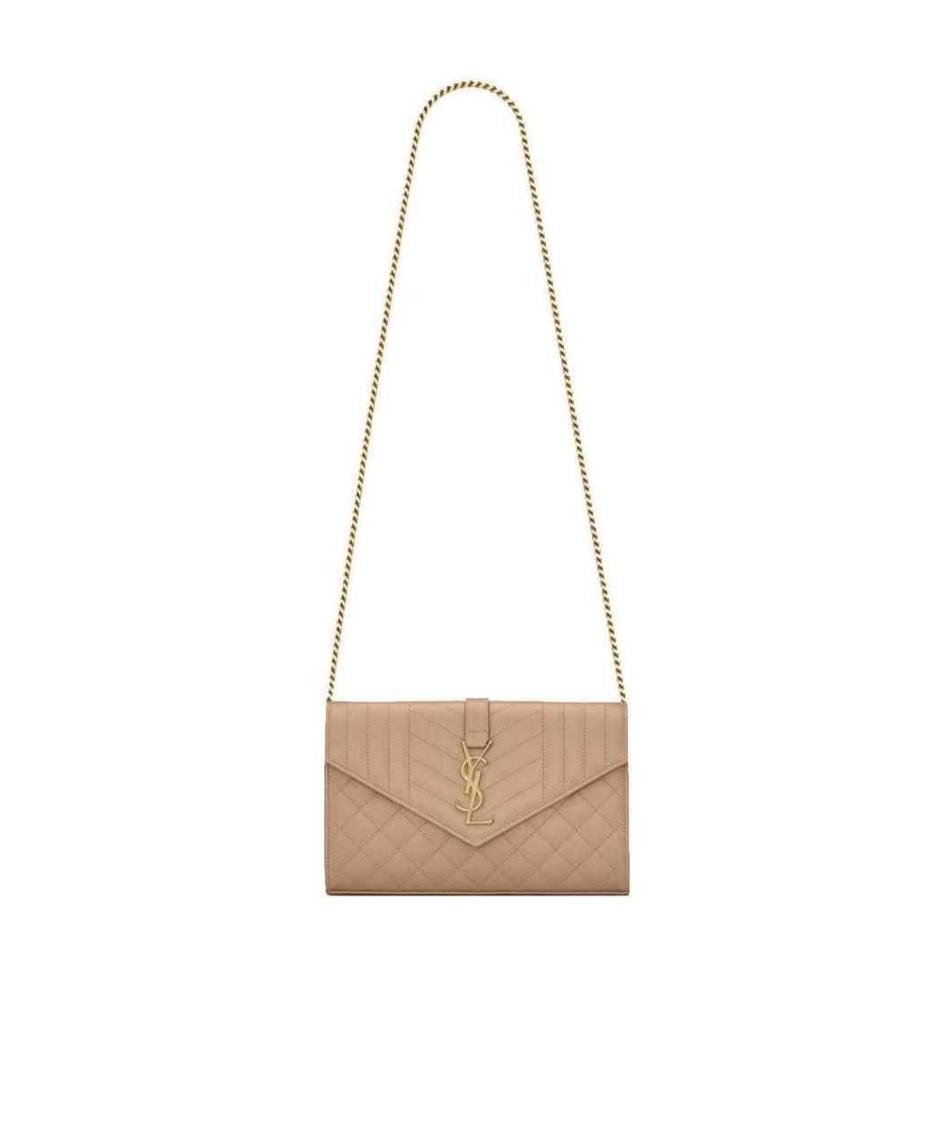 Saint Laurent Monogram Quilted Wallet-on-chain In White