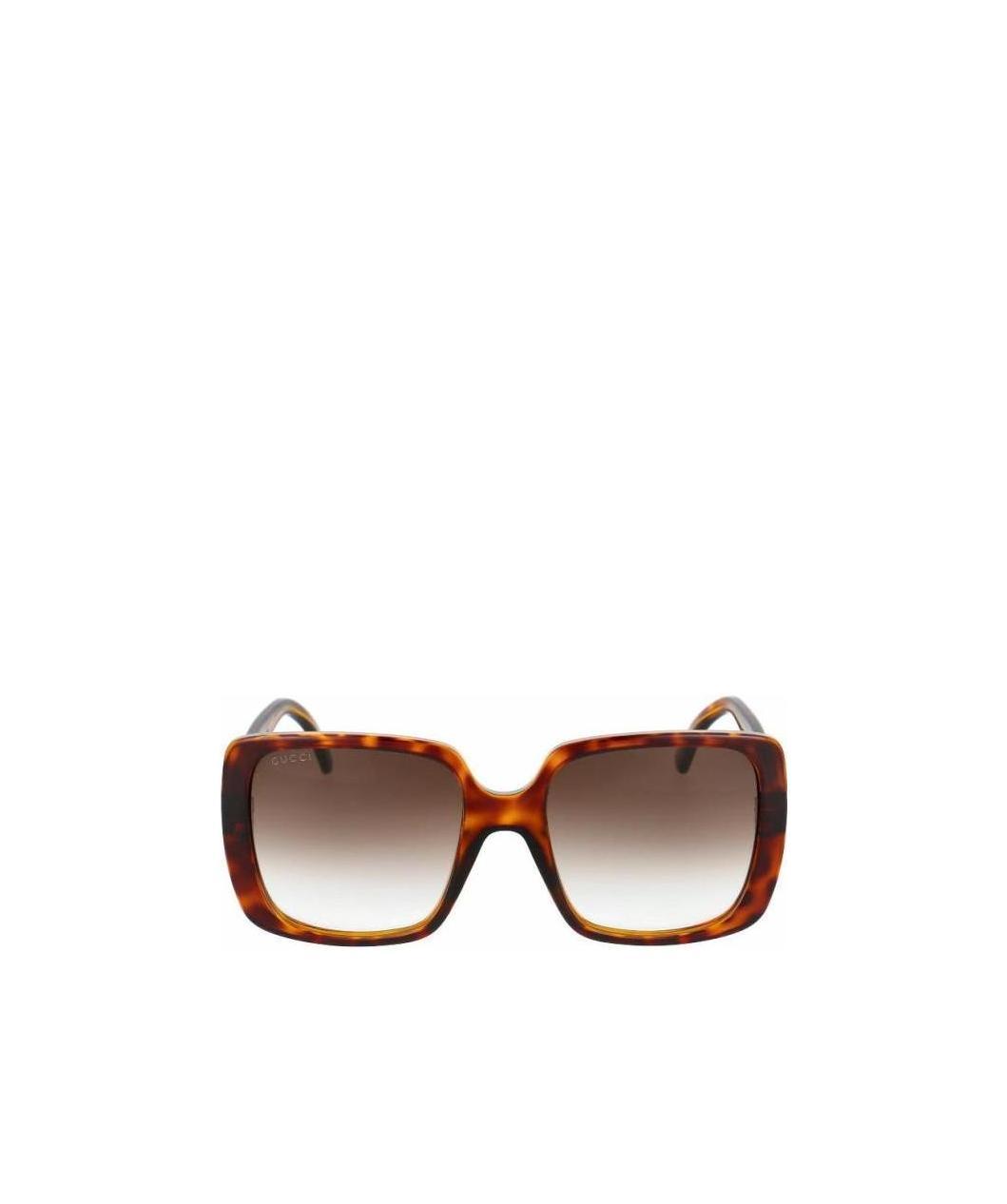 Gucci Womens Gc001665 Rectangle-frame Injected Sunglasses Brown In Multicolor
