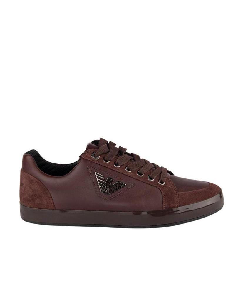 Emporio Armani Strap-up Casual Sneakers In Red