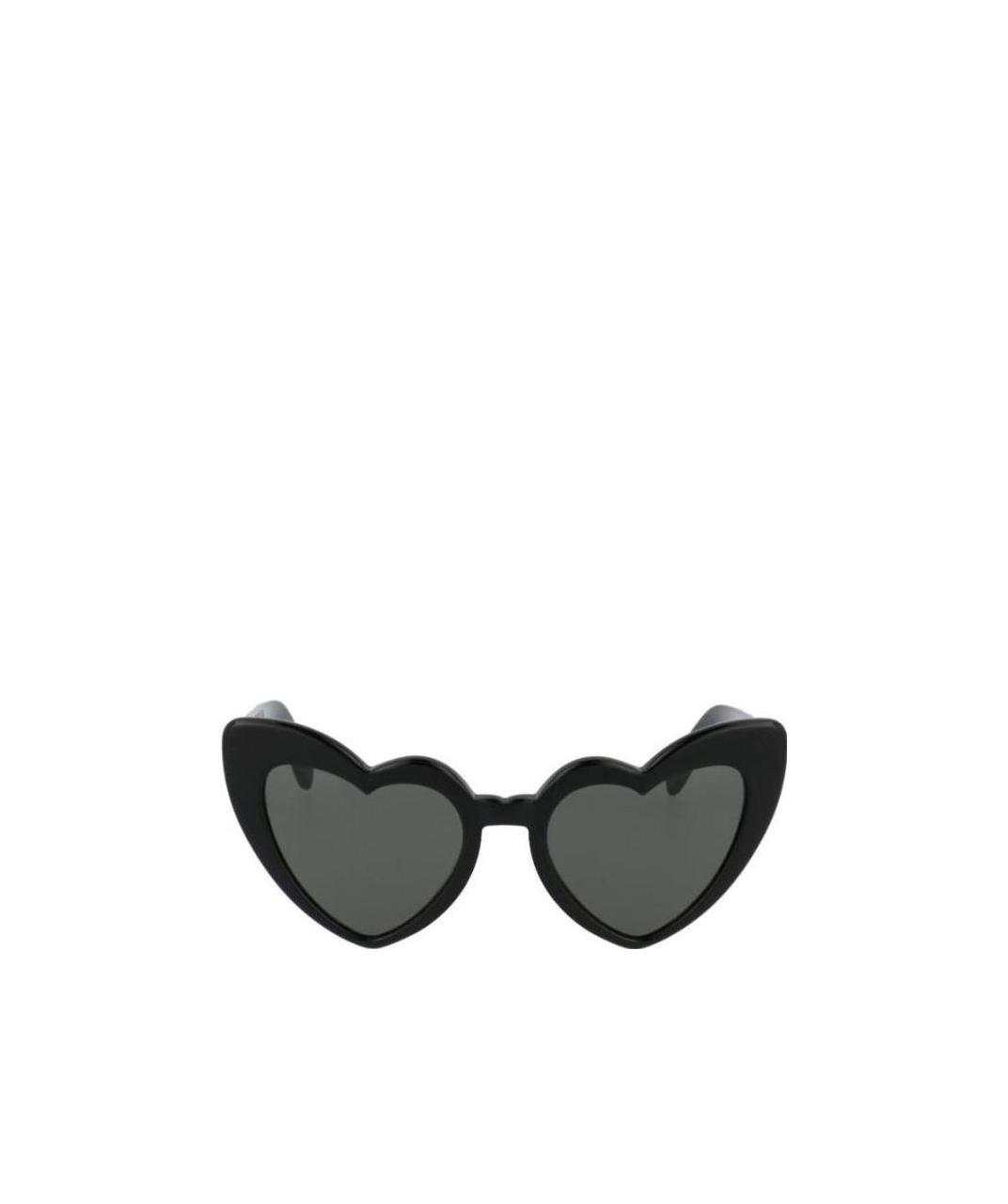 Saint Laurent Wave Heart Frame Sunglasses In Black