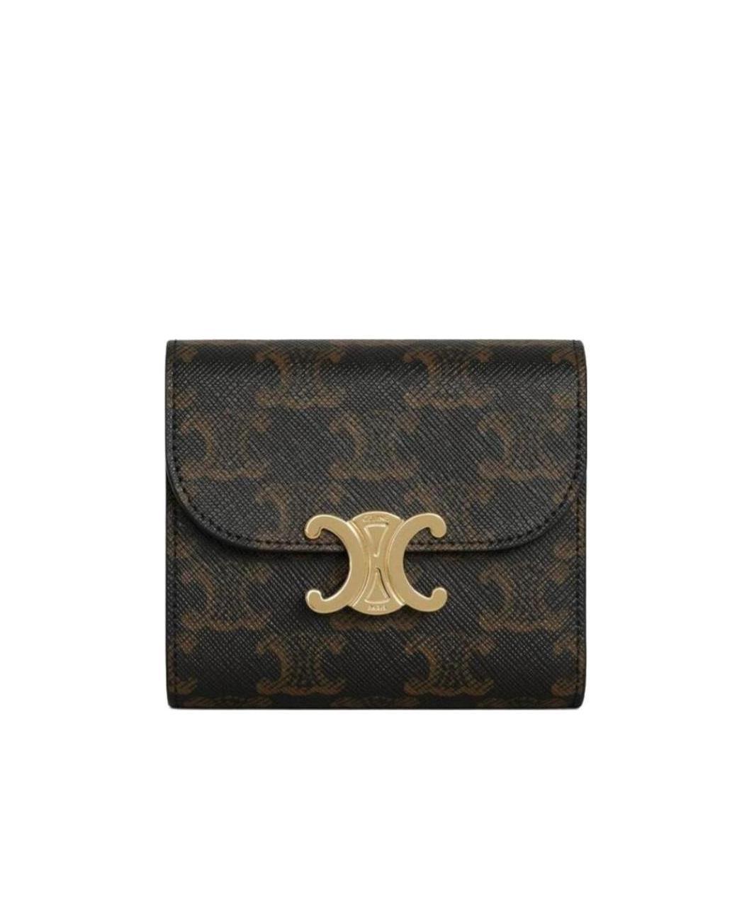 Celine Triomphe Wallet In Black