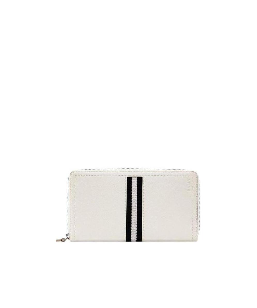 Shop Bally Striped Detail Wallet In White