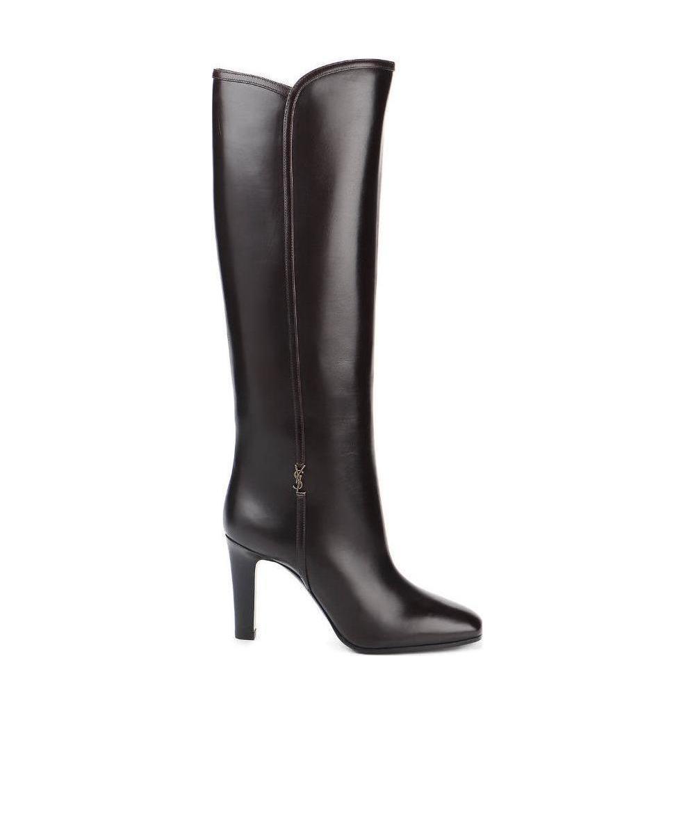 Saint Laurent Jane Monogram Leather Boots In Black