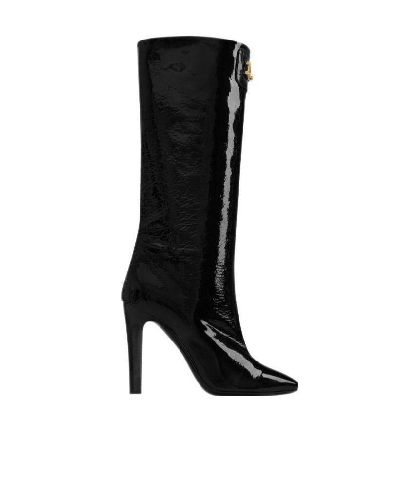 Saint Laurent Leather Knee-length Boots In Black