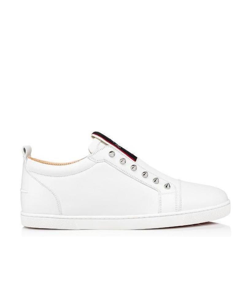 Christian Louboutin F.a.v Stud Embellished Sneakers In White