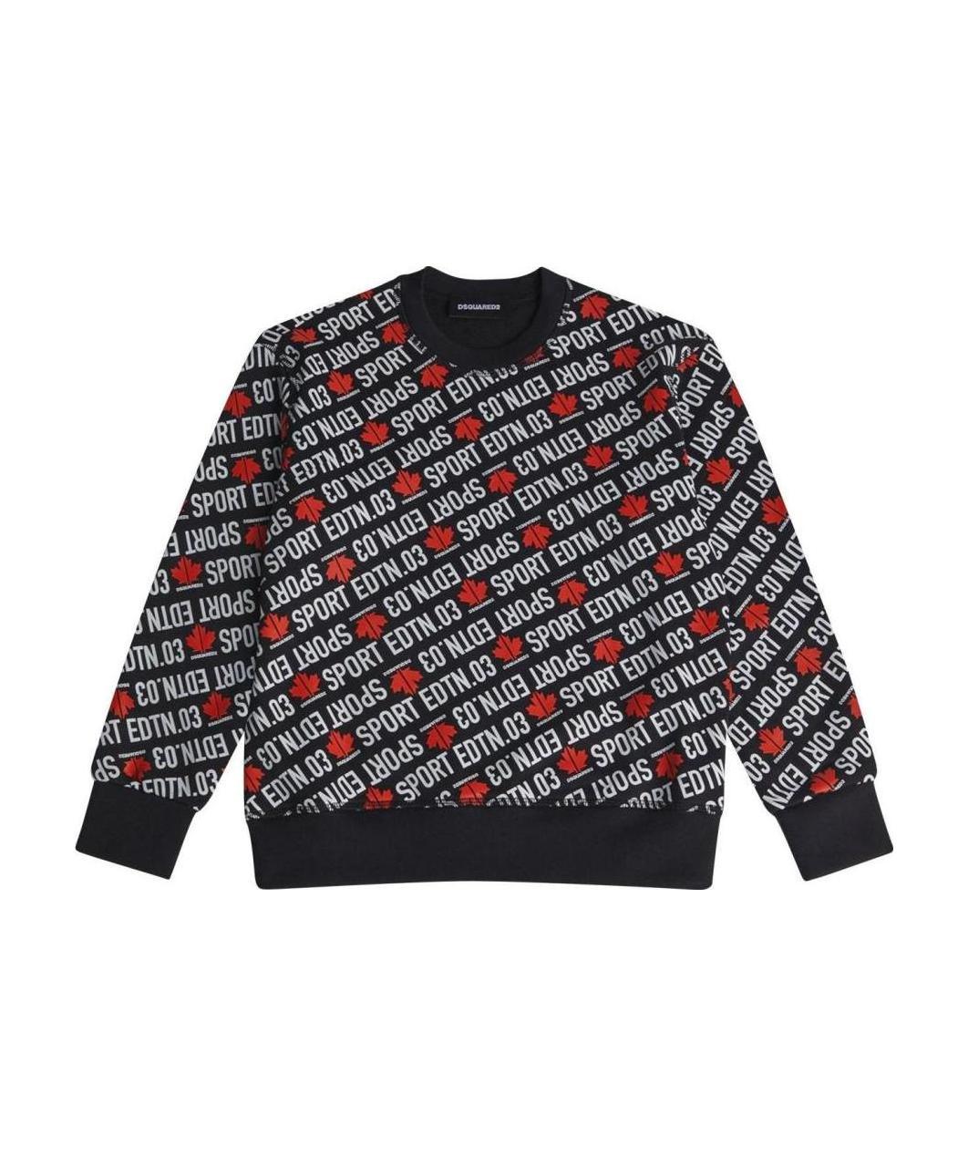 Dsquared2 Teen Sports Edtn.03-print Sweatshirt In Black