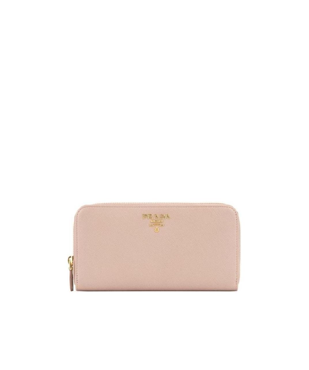 Prada Large Saffiano Leather Wallet In Pink