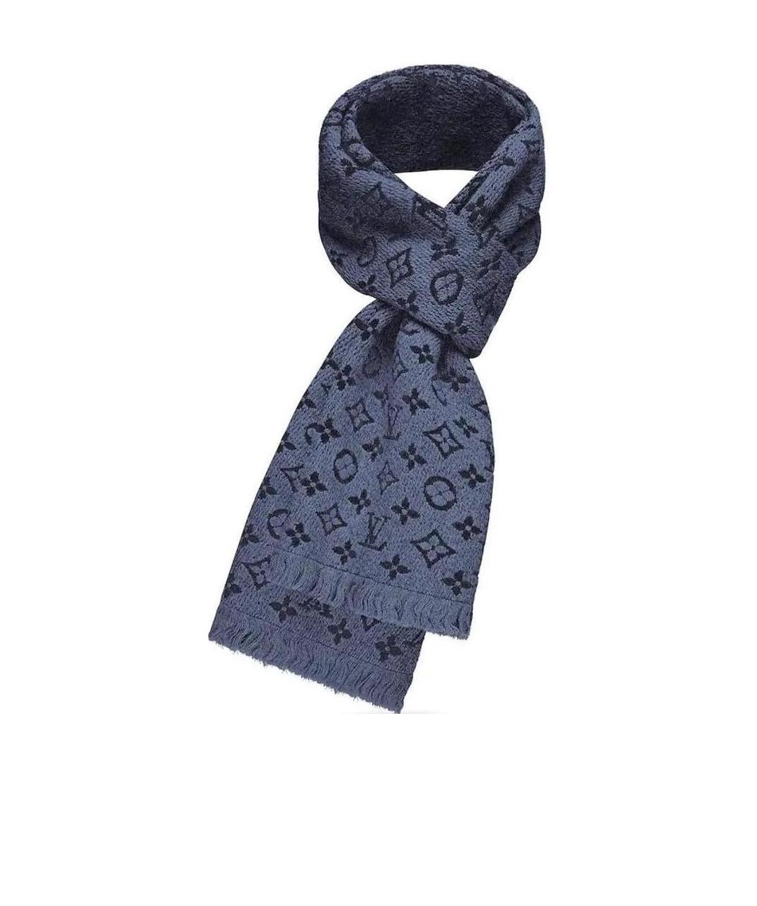 Pre-owned Louis Vuitton Monogram Classic Scarf In Blue