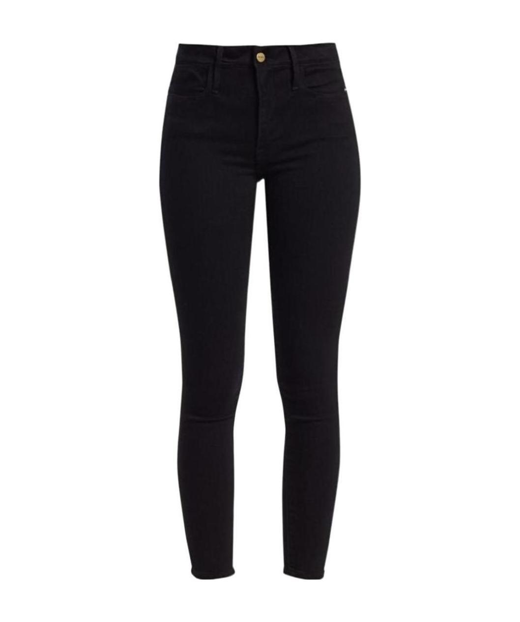 Frame Le High Skinny Jeans Billups Chewed In Black