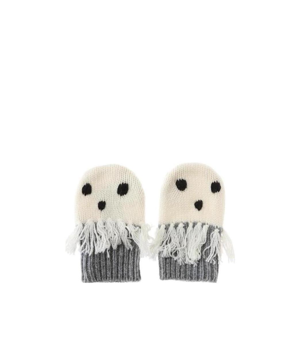 Stella Mccartney Sheep Ghost Wool Gloves In White
