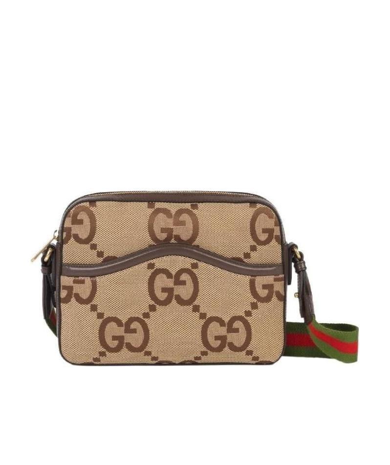 Gucci Jumbo Gg Messenger Bag In Nude