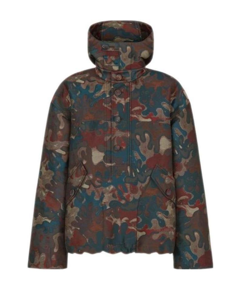 Dior Homme X Peter Doig Camouflage Hooded Anorak In Black