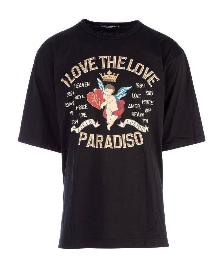 Dolce & Gabbana Printed T-shirt In Black