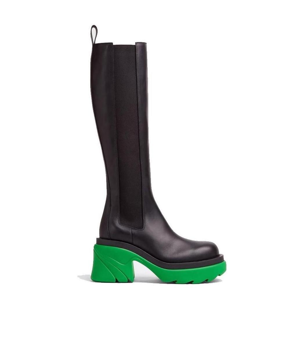 Bottega Veneta Contrasting-sole Block-heel Boots In Black