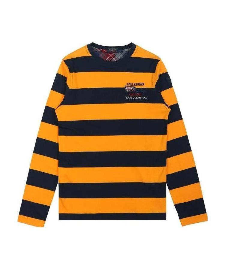 Shop Paul & Shark Round Neck Striped T-shirt In Black