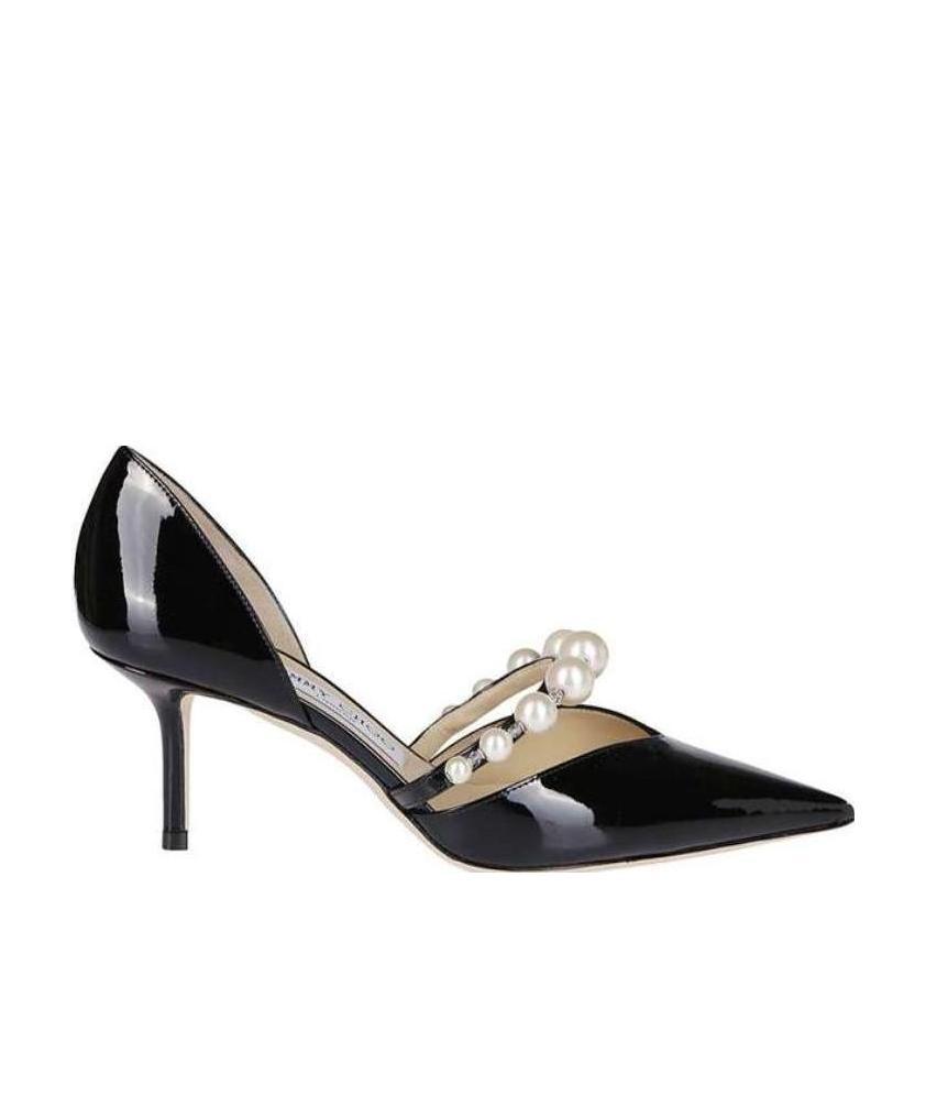 Jimmy Choo Aurelie 65 Patent Leather Pumps With Applied Pearls In Black