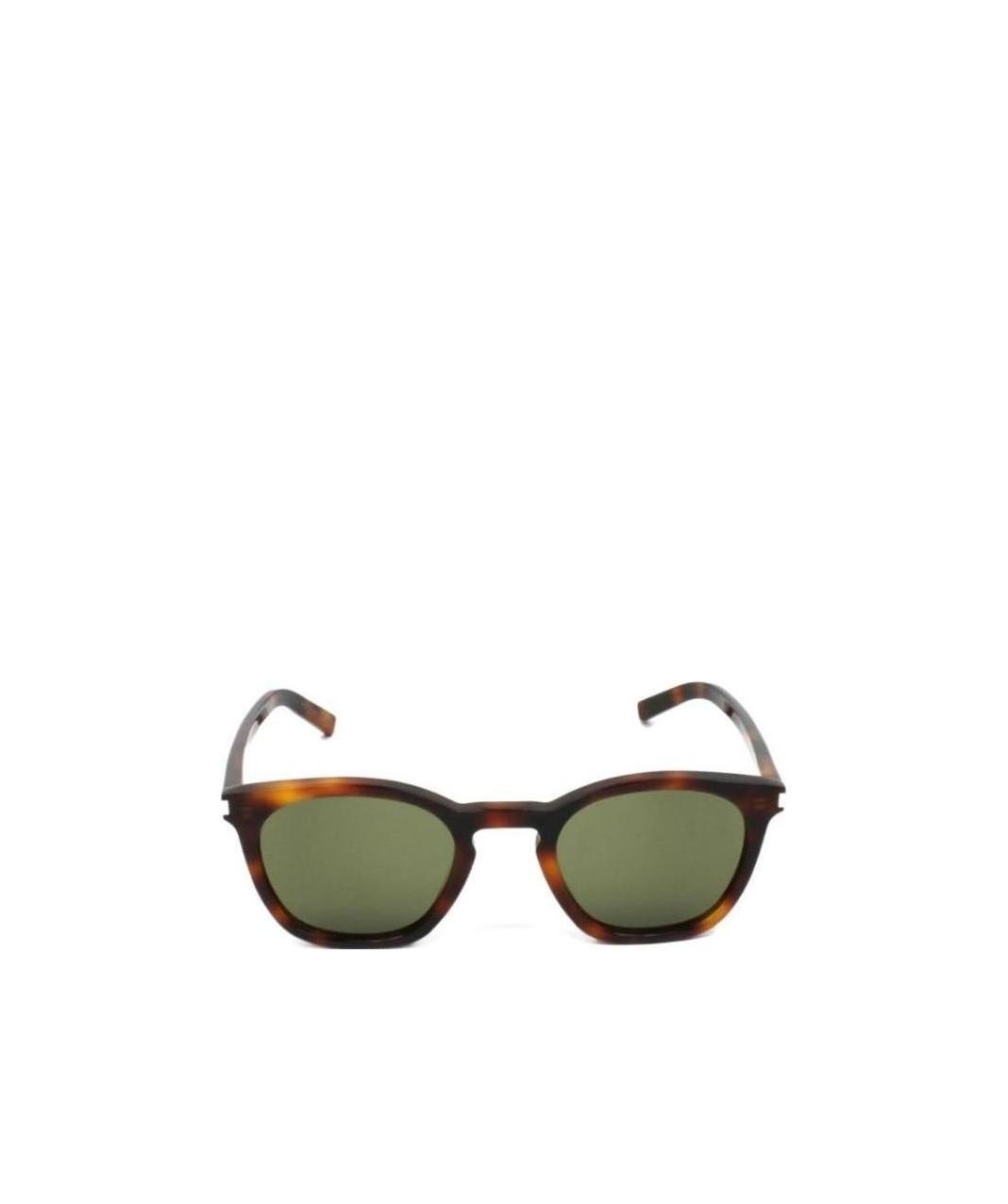 Saint Laurent Round Frame Sunglasses In Green