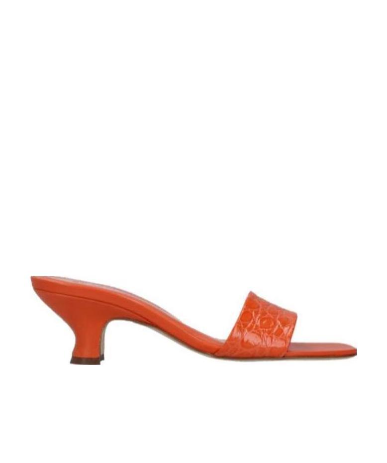 By Far Ceni Embossed Mules In Brown