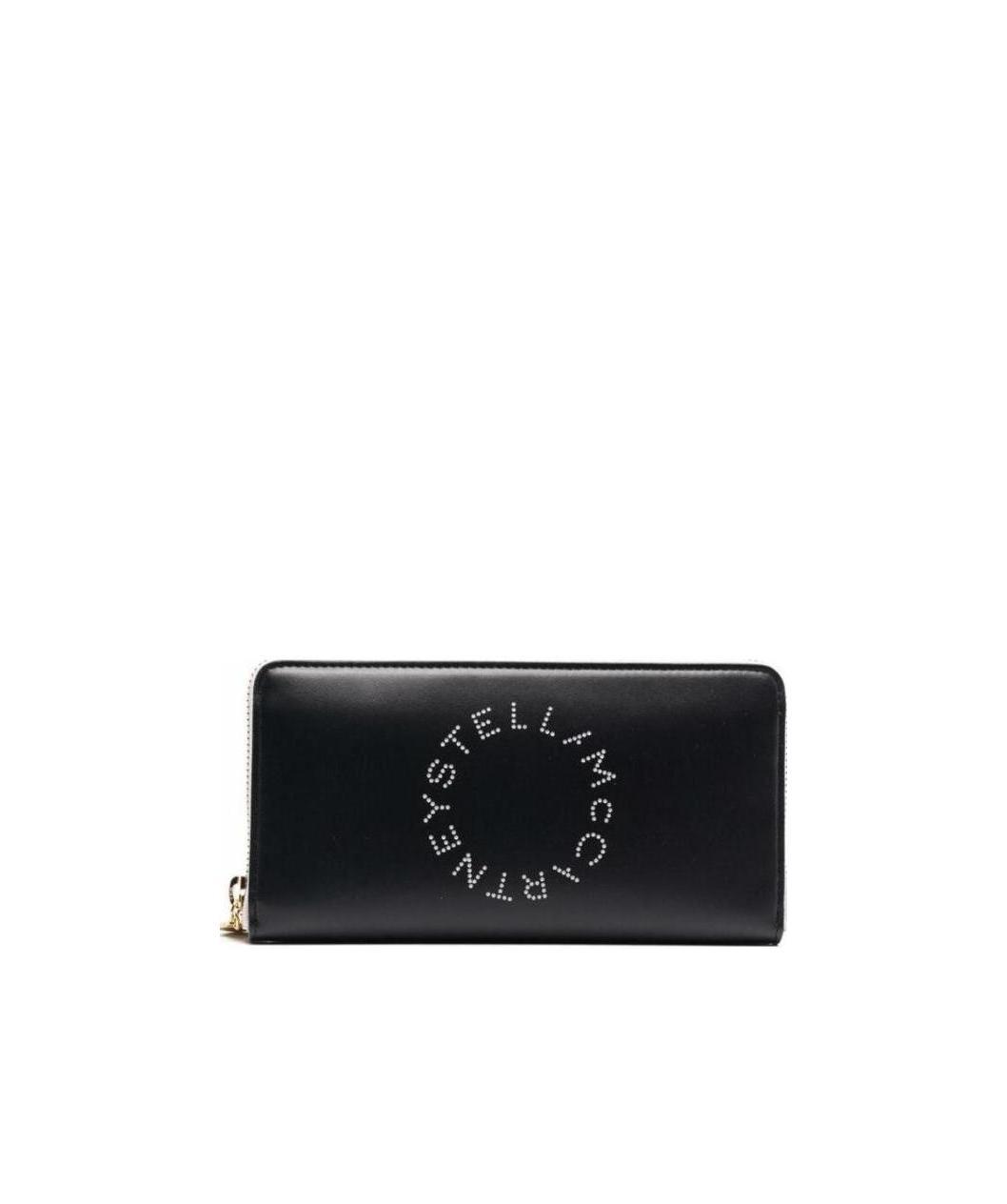 Stella Mccartney Stella Logo Continental Wallet In Black