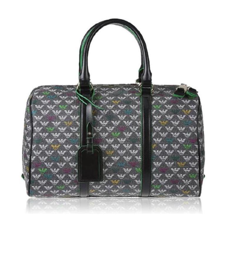 Emporio Armani Logo Printed Handbag In Black