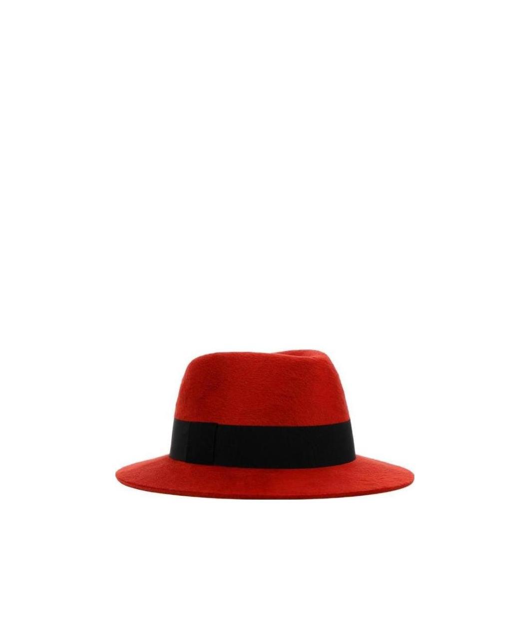 Saint Laurent Wool Two-color Hat In Red
