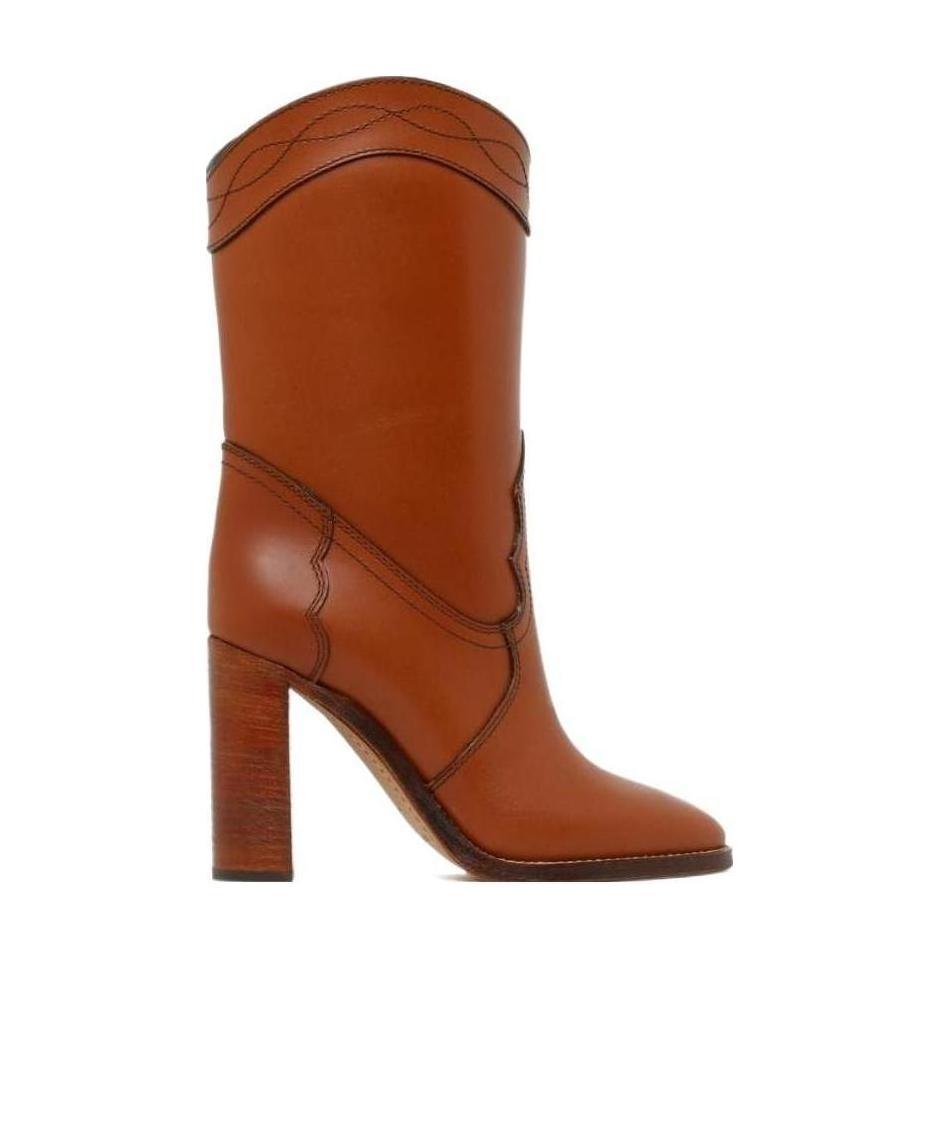 Saint Laurent Kate And Ankle Boots In Brown