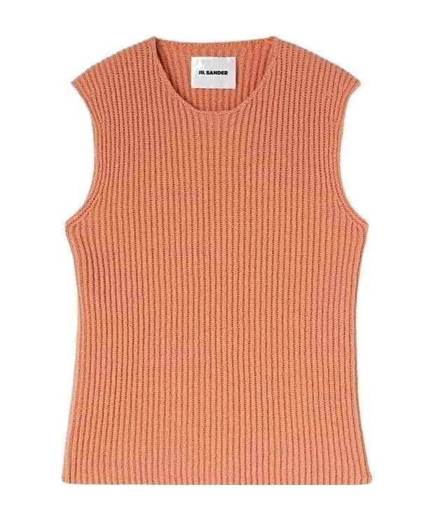 Jil Sander Ribbed Knitted Vest In Pink
