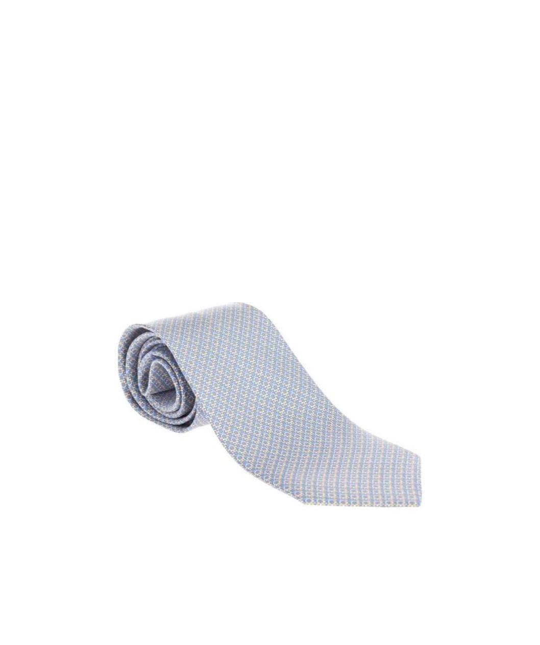 Ferragamo Gancini Pattern Tie In Blue