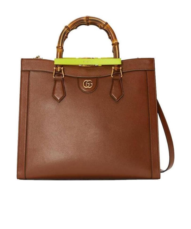 Gucci Diana Bamboo Leather Handbag In Brown