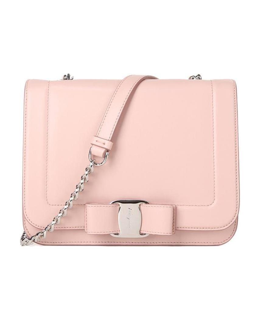 Ferragamo Vara Rw Series Shoulder Bag In Nude