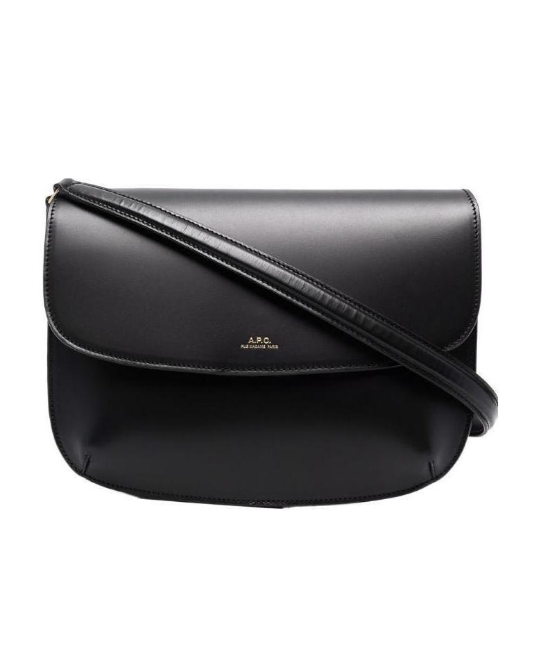A.p.c. Structured Mini Shoulder Bag With Adjustable Strap In Black
