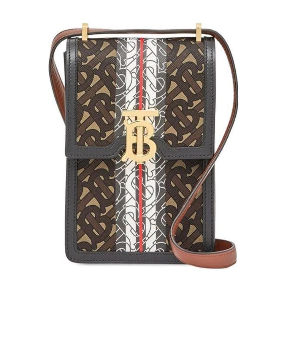Burberry Robin Monogram Stripe Crossbody Bag In Black
