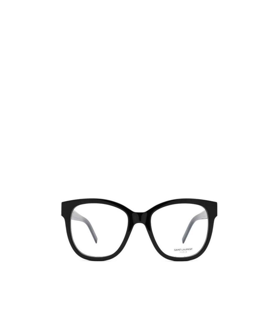 Saint Laurent Polished-effect Oversize-frame Glasses In Black