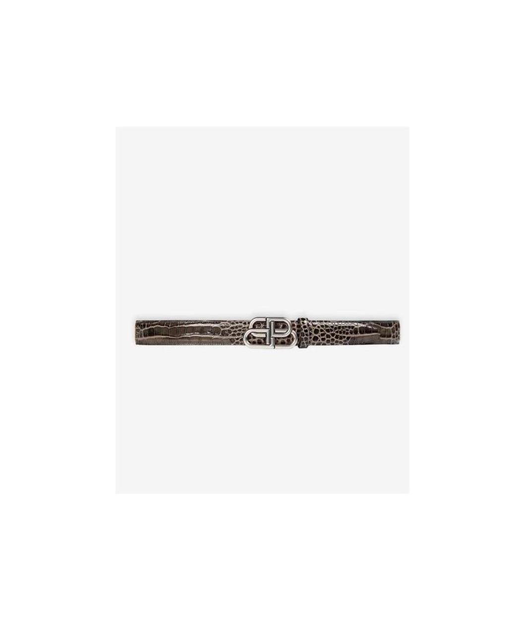 Balenciaga Bb Crocodile-embossed Belt In Multicolor