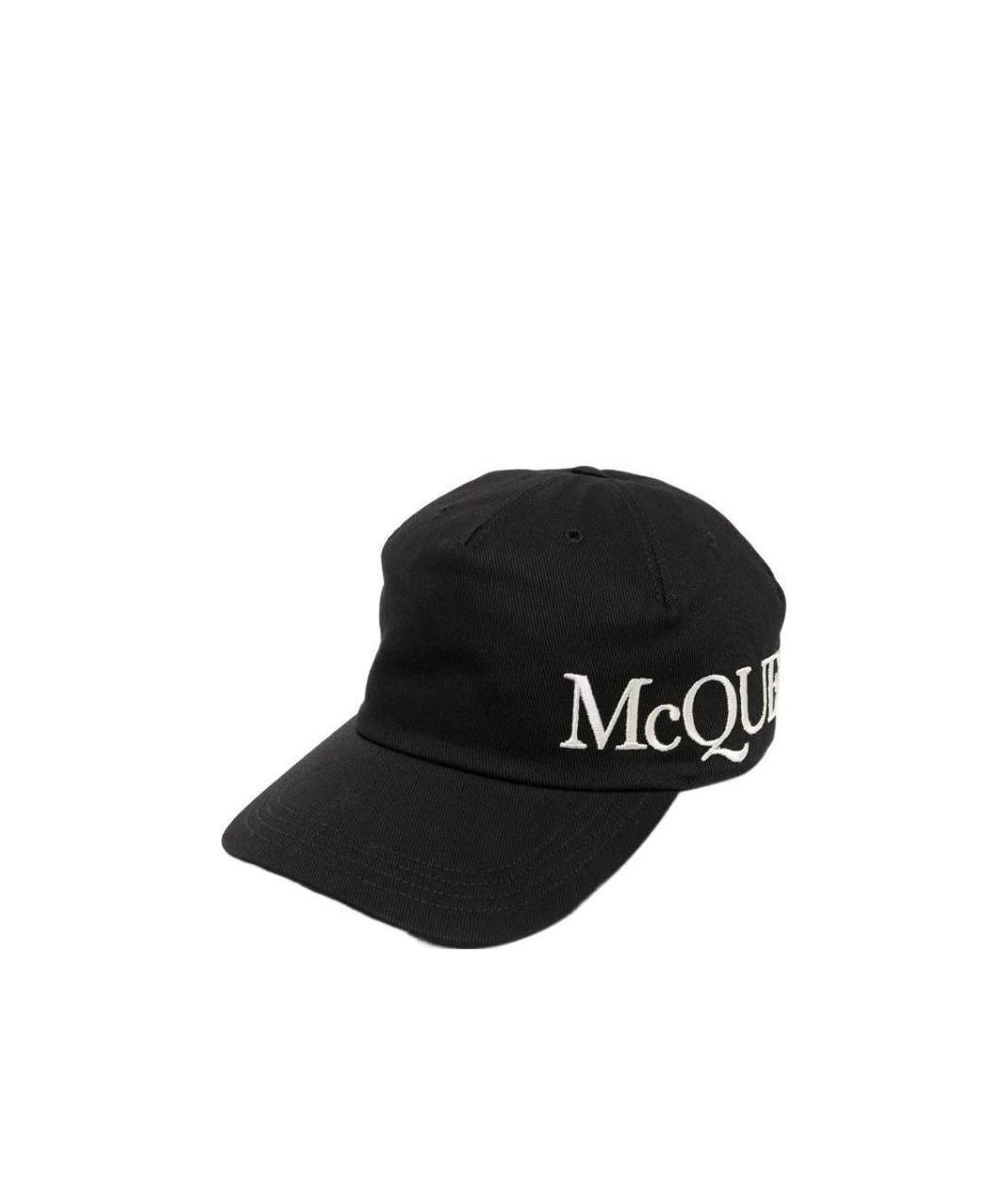 Alexander Mcqueen Oversize Embroidered Mcq Baseball Cap In Black