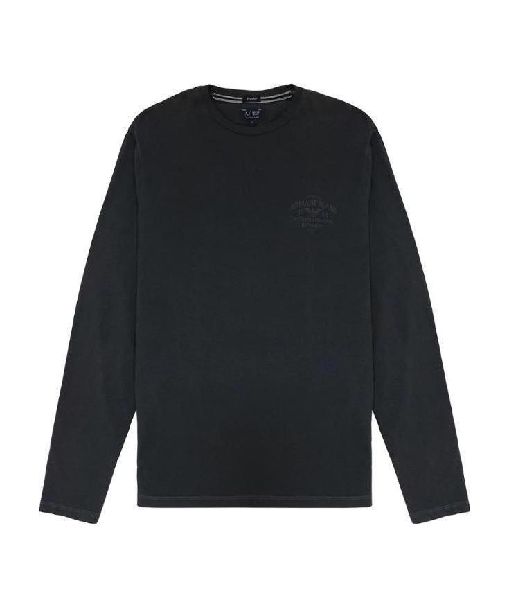 Armani Jeans Detail Long-sleeved T-shirt In Black