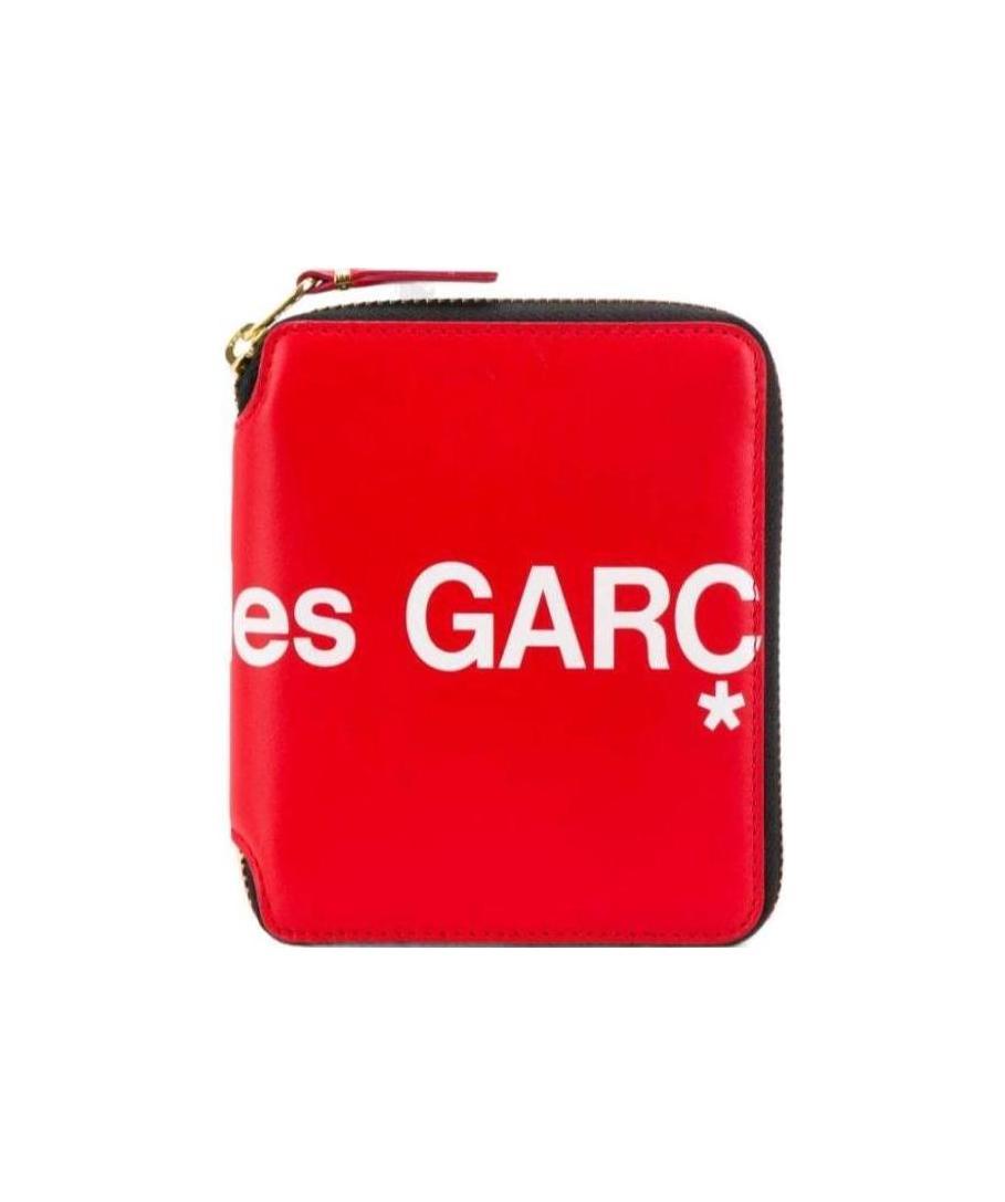 Comme Des Garçons Logo Print Wallet In Red