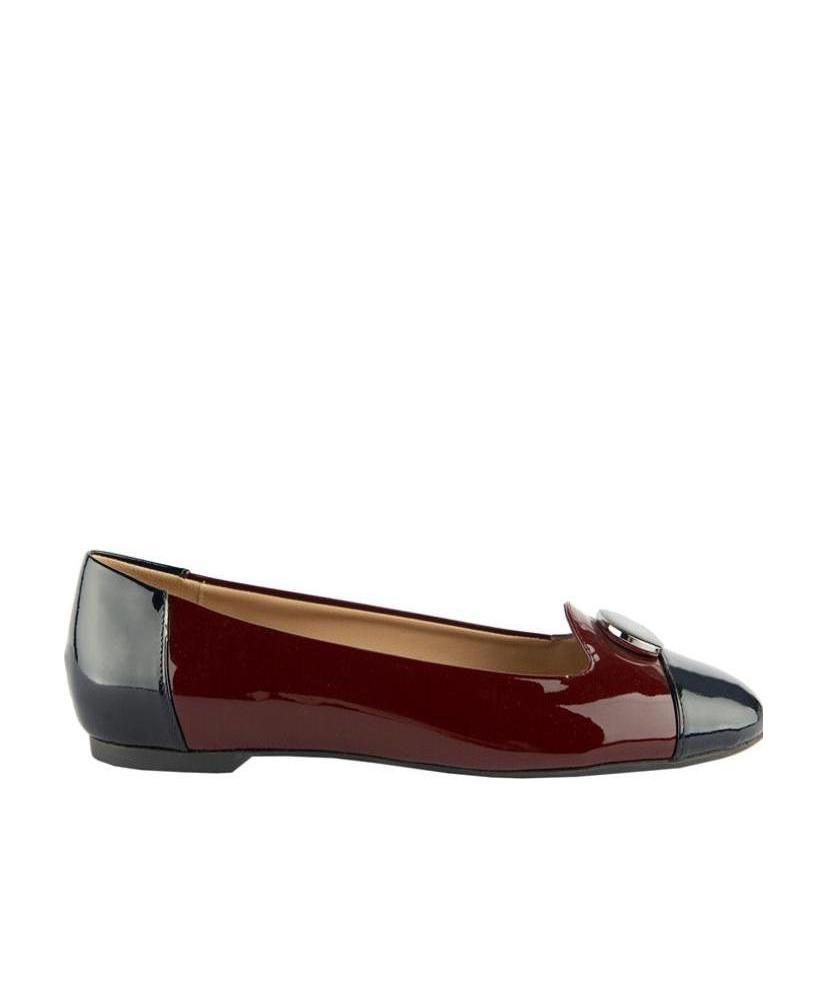 Emporio Armani Logo Flat Shoes In Brown
