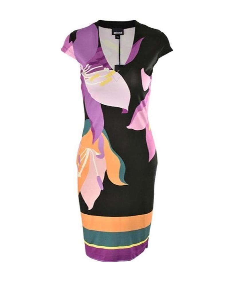 Shop Just Cavalli Printed Dress In Multicolor