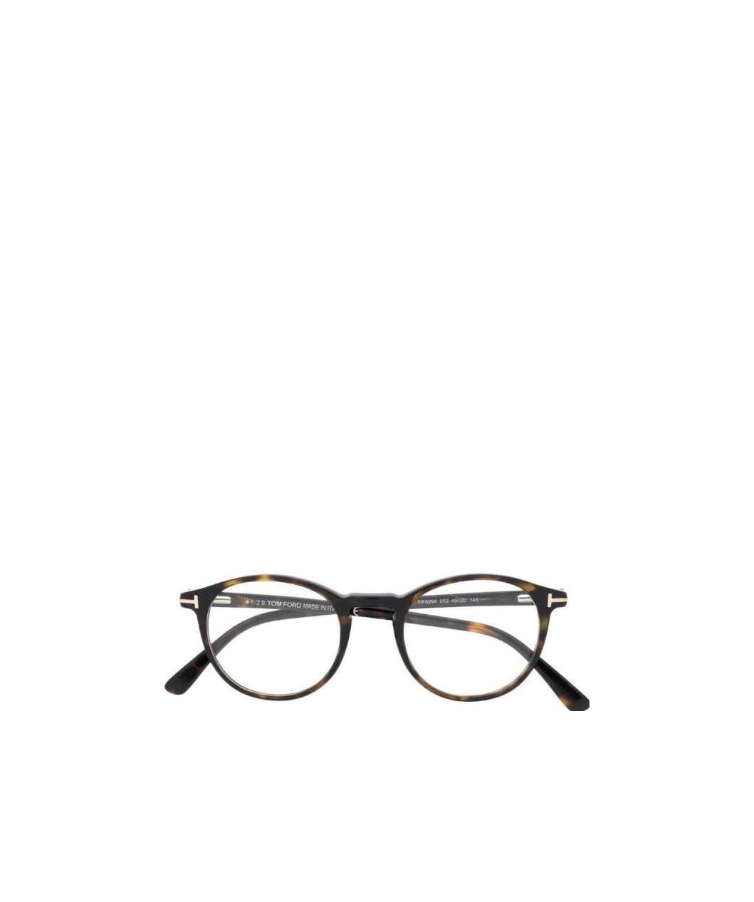 Tom Ford Tortoiseshell Round Frame Glasses In Black