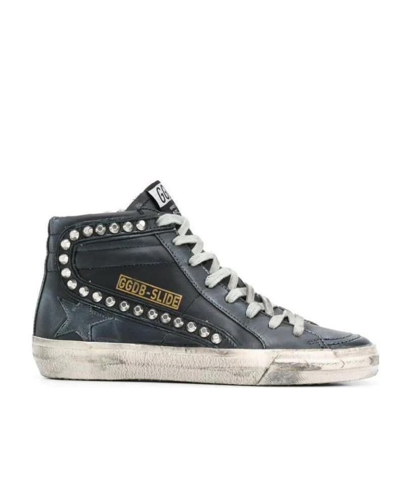 Golden Goose Slide Hi-top Sneakers In Black