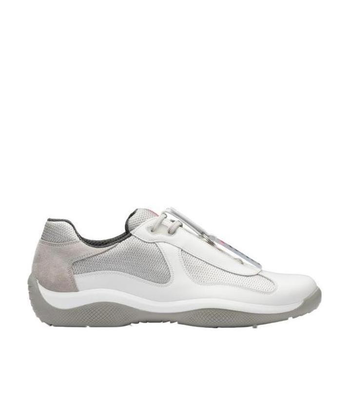 Prada Americas Cup Original Lace-up Sneakers In White