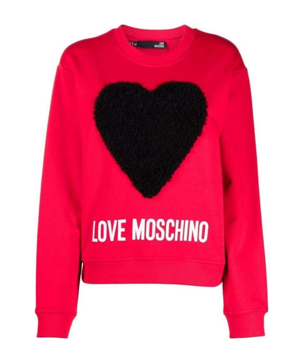 Moschino Heart-patch Sweatshirt In Red