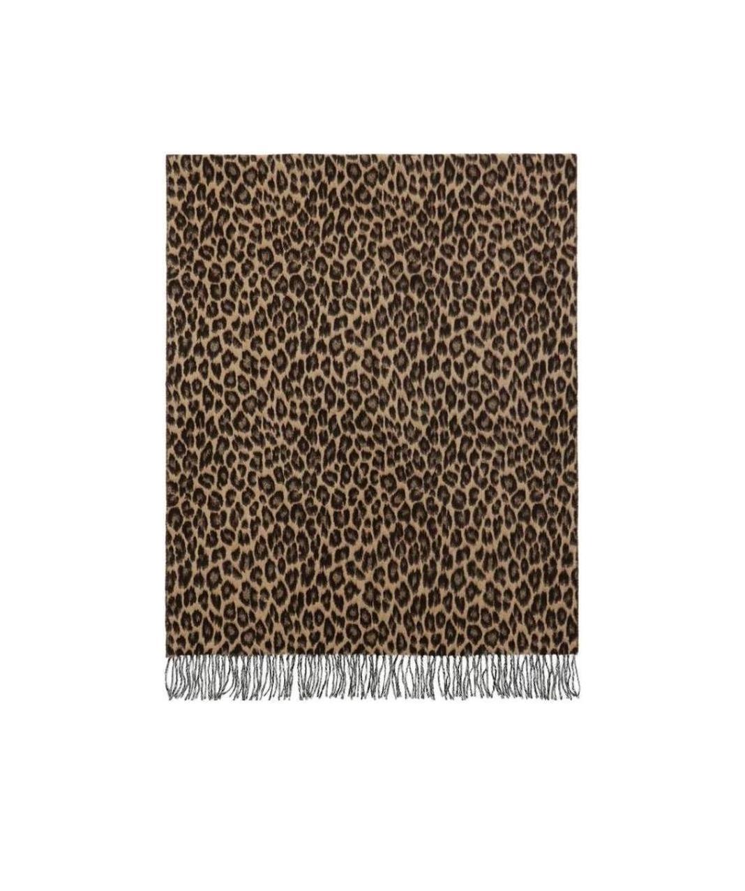 Weekend Max Mara Fringed Leopard Scarf In Black
