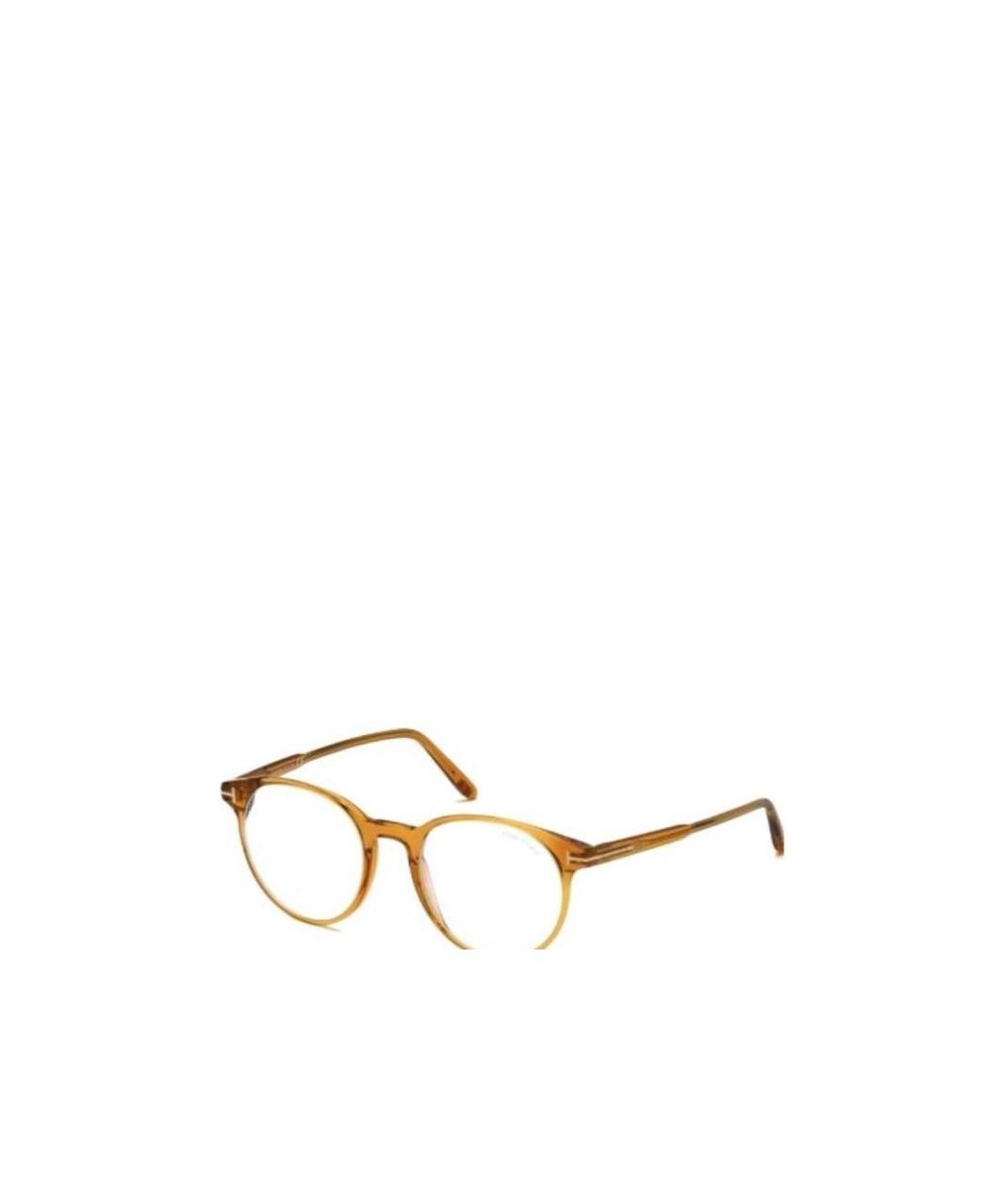 Tom Ford Circular Frame Flat Mirror In Brown