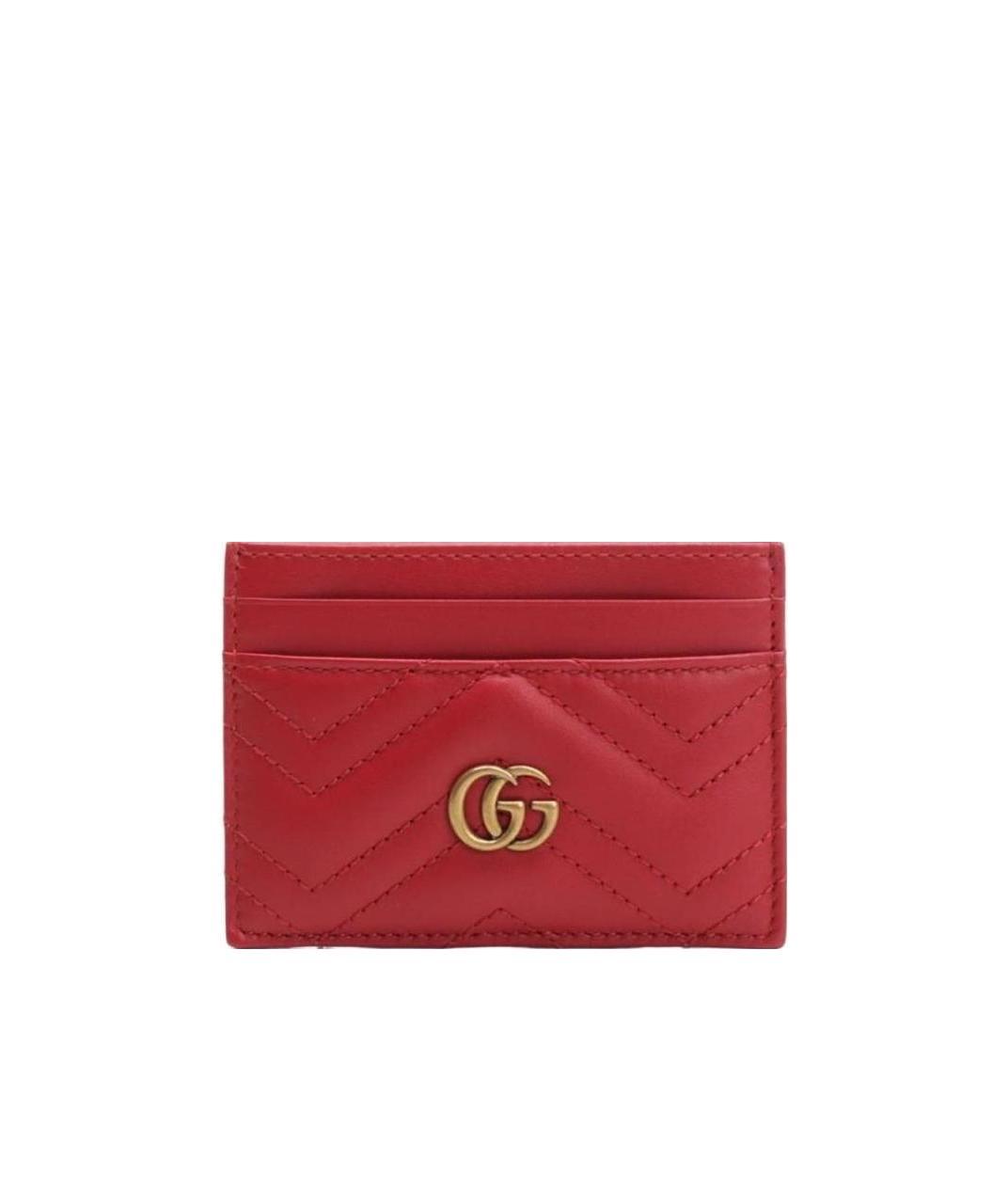 Gucci Gg Marmont Card Case In Red