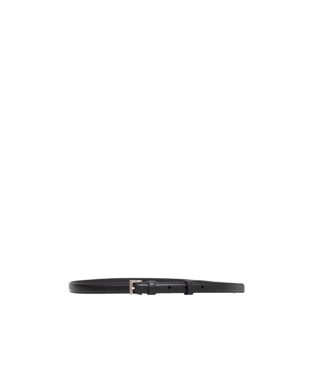 Prada Saffiano Slim Belt In Black