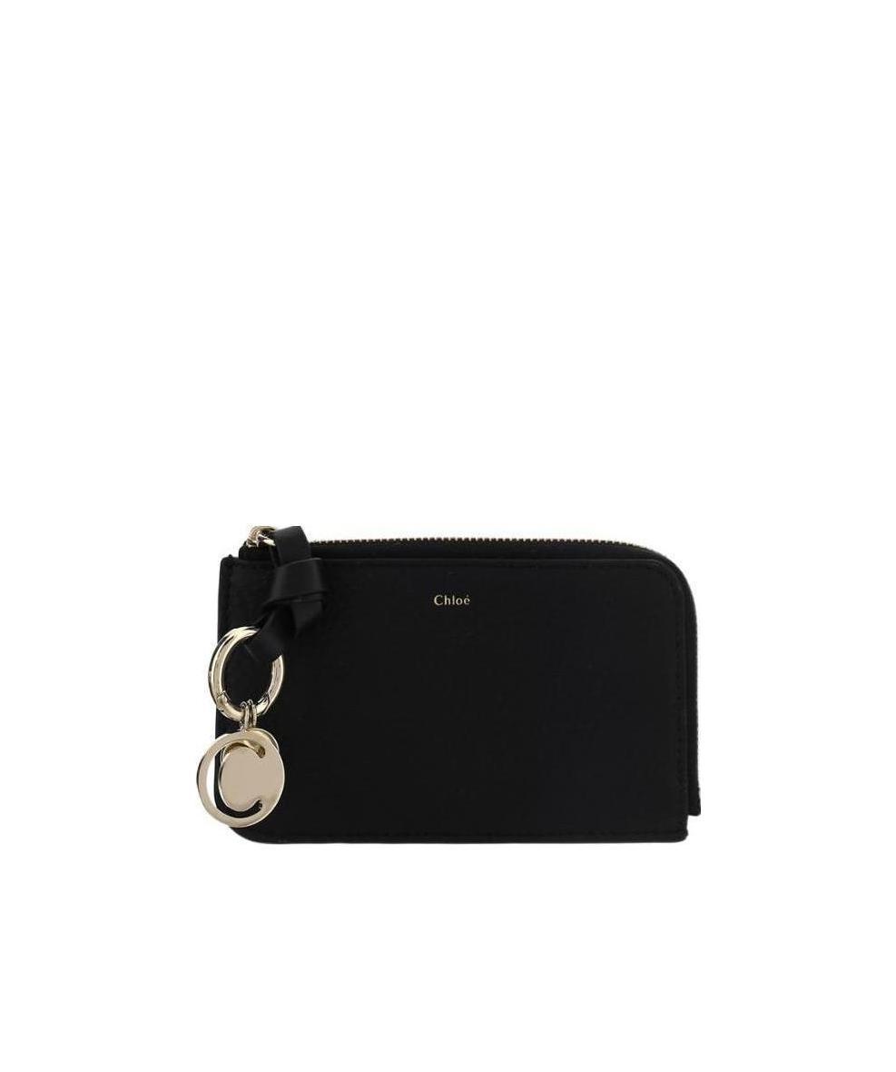 Chloé Alphabet Leather Purse In Black