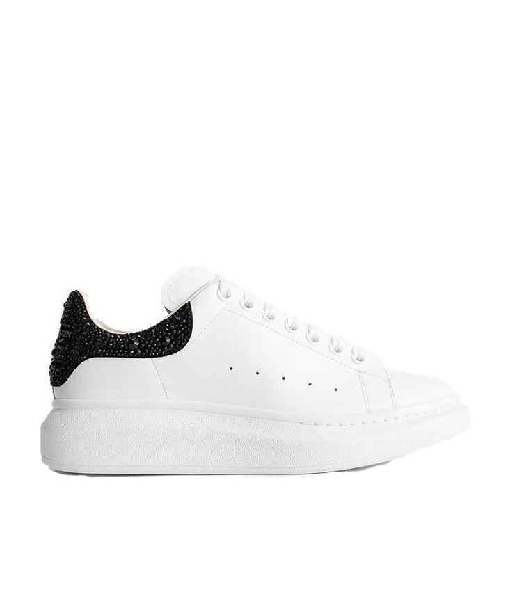 Alexander Mcqueen Oversized Crystal-embellished Sneakers In White